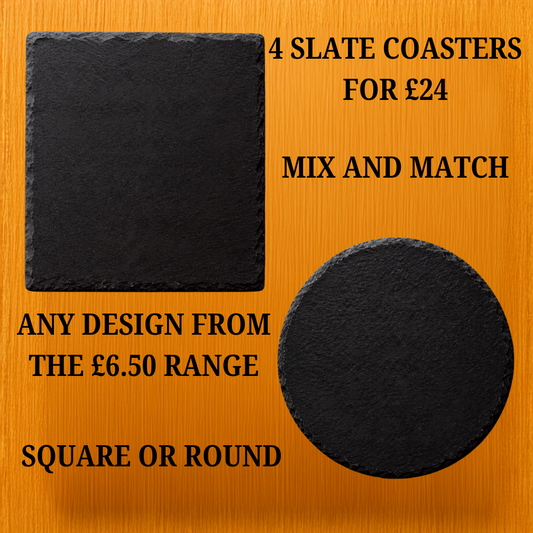 Slate Coaster Set of 4 — Mix & Match