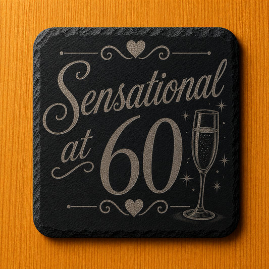 Sensational at 60 Engraved Slate Coaster