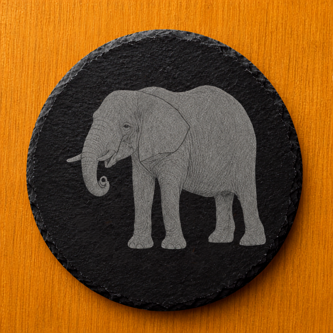 Elephant Engraved Slate Coaster