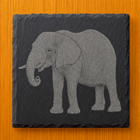 Elephant Engraved Slate Coaster
