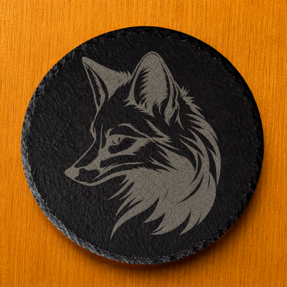 Fox Engraved Slate Coaster