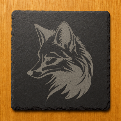 Fox Engraved Slate Coaster
