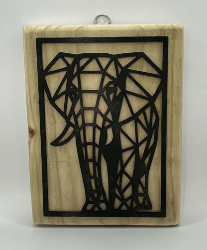 Geometric Elephant Wooden Wall Art