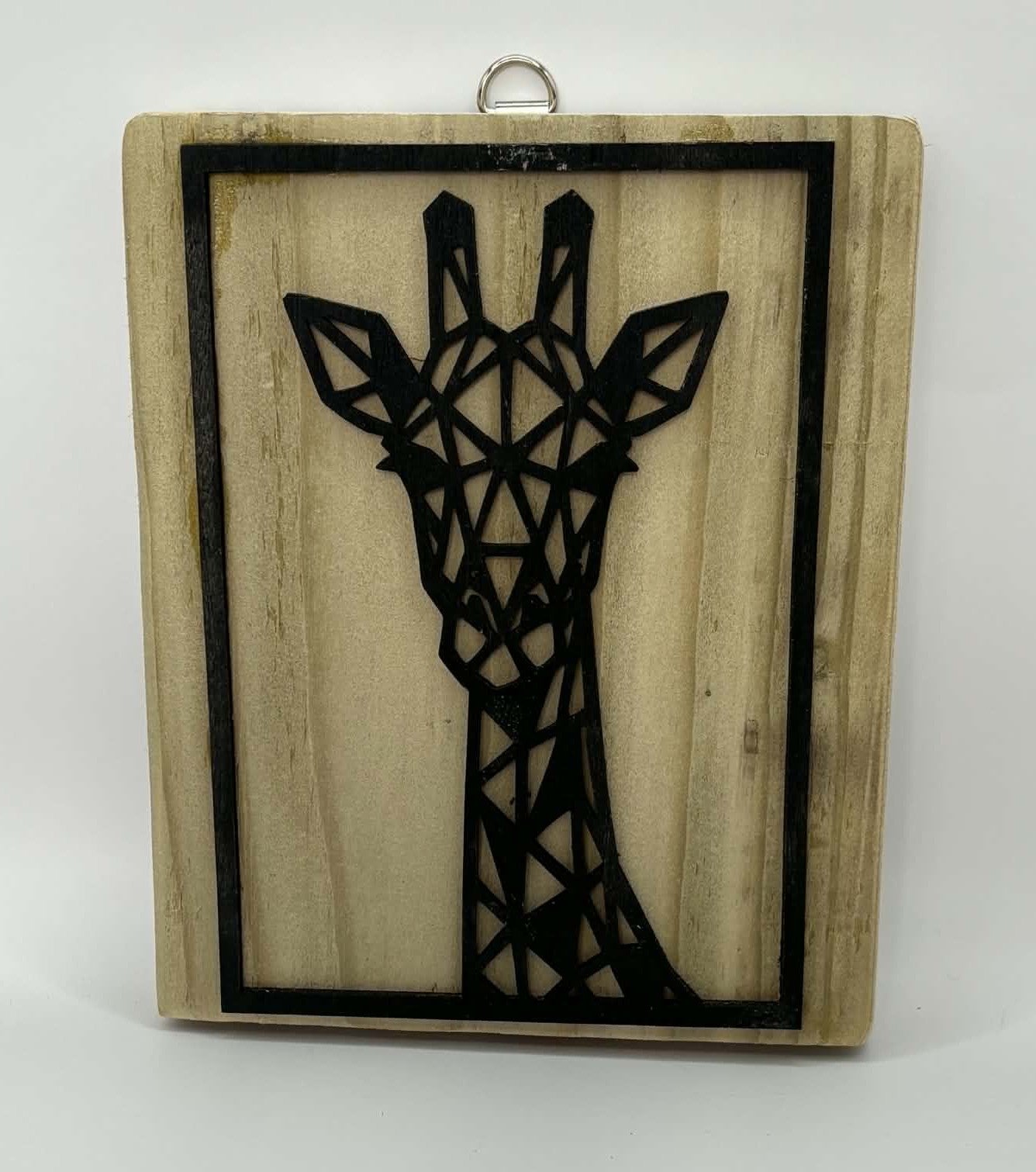 Geometric Giraffe Wooden Wall Art