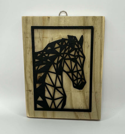 Geometric Horse Wooden Wall Art