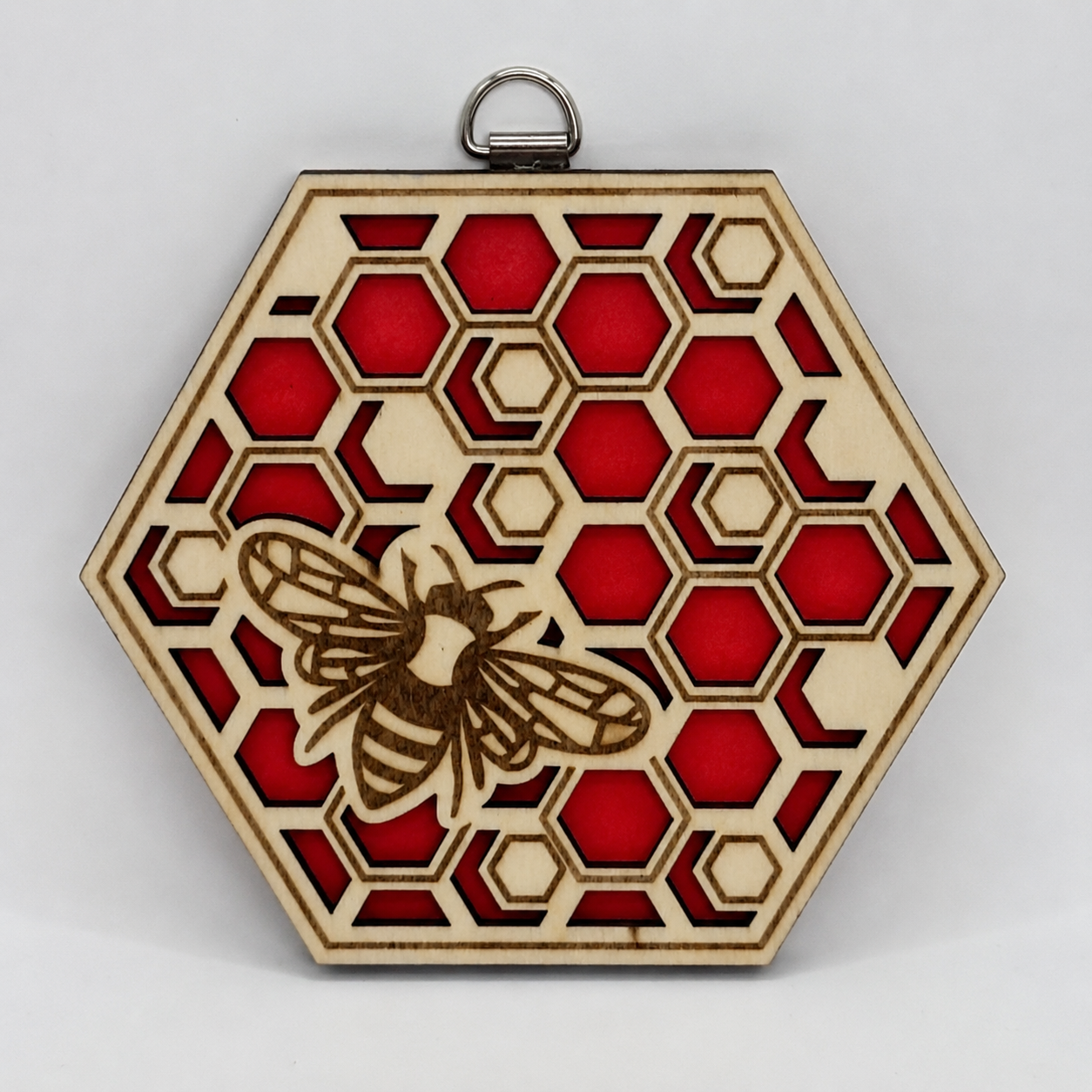 Bee Honeycomb Wooden Hanging