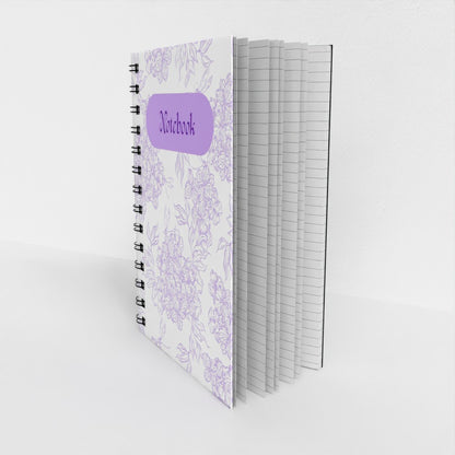A5 Notebook - Lilac Flowery