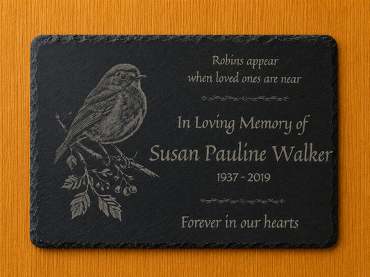 Personalised Engraved Memorial Slate Rectangular Plaque